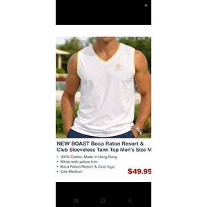 Men's  BOAST U.S.A Boca Raton Resort & Club 100% Cotton Tee Shirt White  Sz M